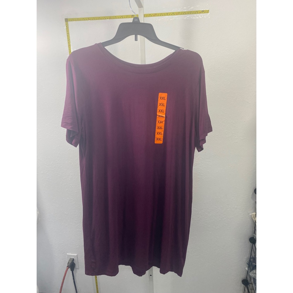 BCBGeneration Womens XXL Plum Burgundy Short Sleeve Crew‎ Neck T-Shirt Dress NWT